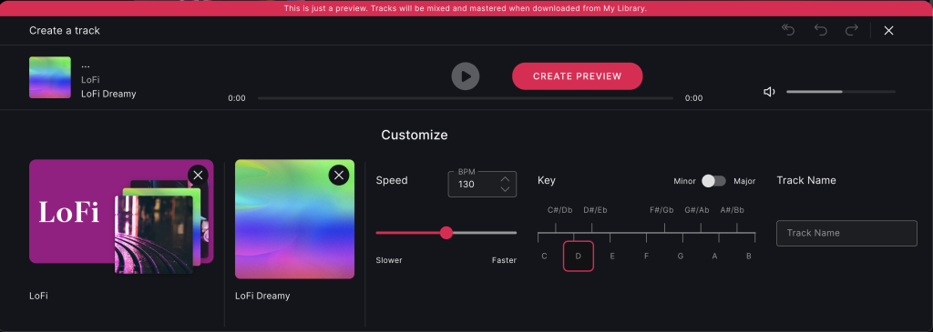 AI Music Generator customization